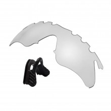Walleva Clear Vented Replacement Lenses With Black Nosepad for Oakley M Frame Heater Sunglasses
